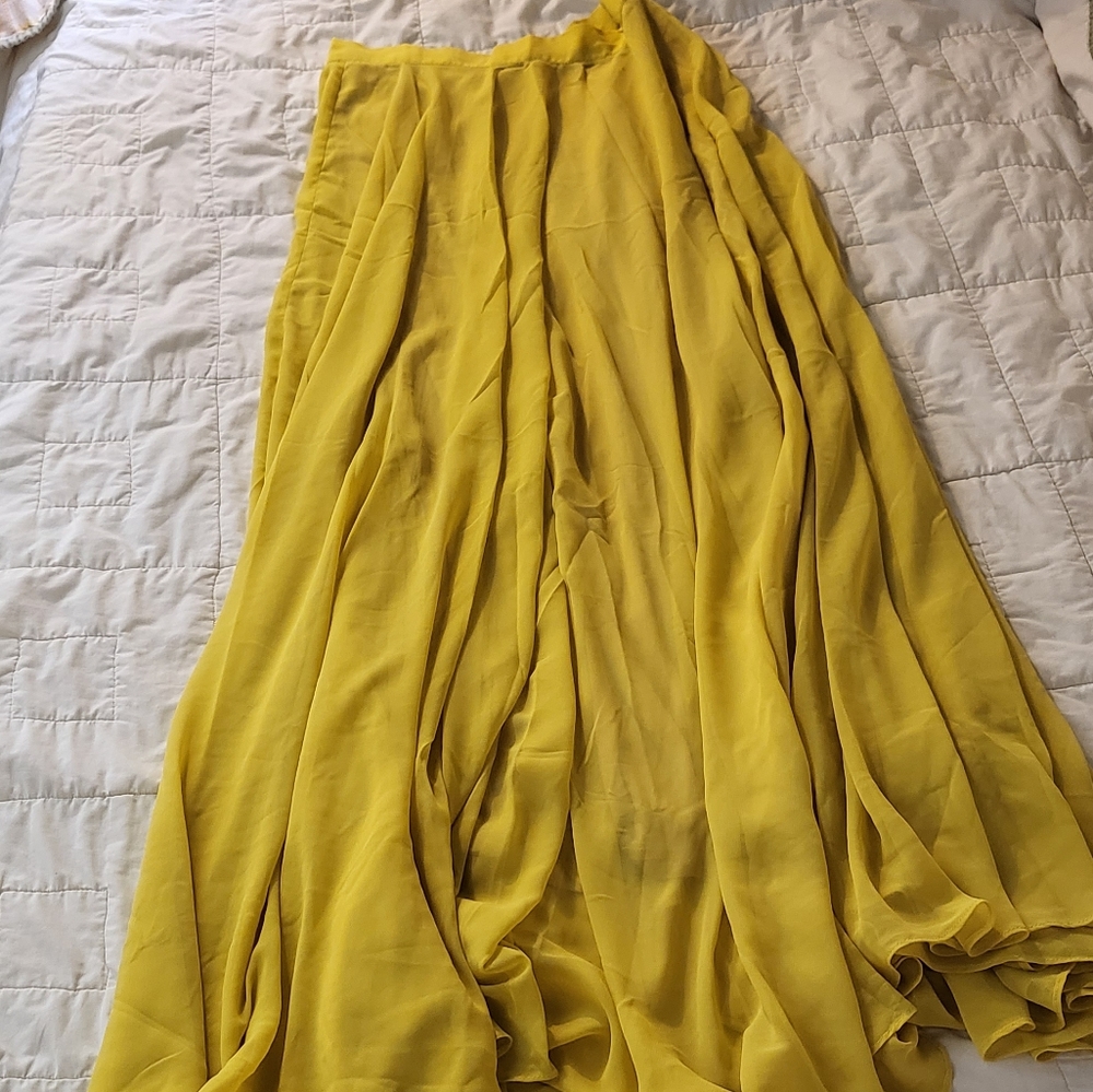 Lucy paris yellow chevron maxi skirt